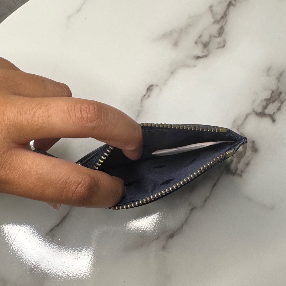 Kate Spade Navy Leather Card Holder - Picture 3 of 3